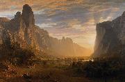 Albert Bierstadt Looking Down Yosemite Valley, California painting